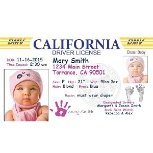 Personalized-Baby-Drivers-License-set-of-20-Birth-Announcement-California
