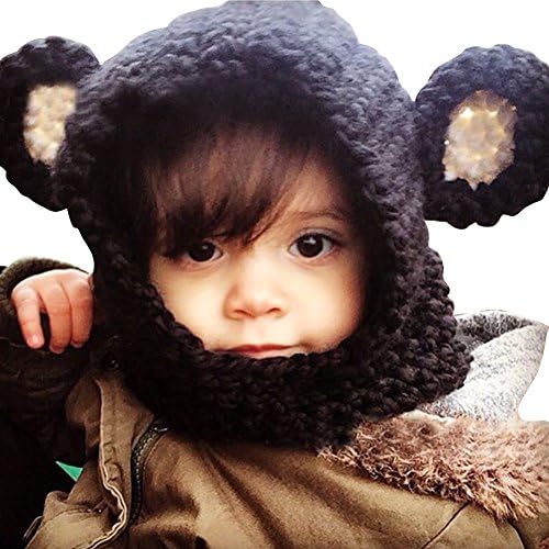 IBobo Girls Boys Winter Scarf Wool Baby Scarves Warm Knit Hat Caps Head Wear