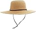 Women's UPF 50+ Wide Brim Braided Straw Sun Hat with Lanyard Natural-Brown