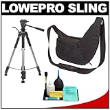 Lowepro Passport Sling Digital SLR Camera Case (Black) + Tripod + Accessory ....