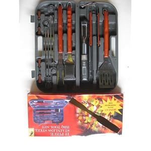 12 Piece Stainless Steel Bbq Tool Set Handy Storage Carry Case Plus Bonus Digital... by 