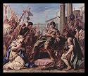 Sebastiano Ricci (The reluctance of Scipio) Gold Wood-Mounted Art Poster Print - 13" X 19"