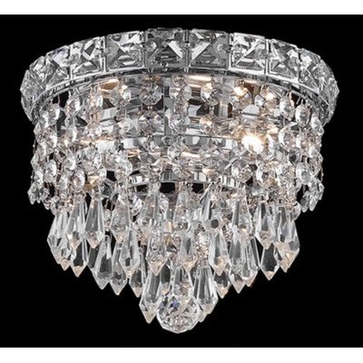 Tranquil 2 Light Semi Flush Mount Finish: Chrome, Crystal Grade: Chrome / Elegant Cut On Sale