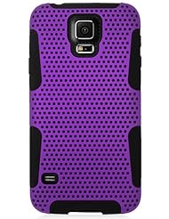Wireless: myLife (TM) Indigo Purple and Night Black - Perforated Mesh Series (2 Layer Neo Hybrid) Slim Armor Case for the NEW Galaxy S5 (5G) Smartphone by Samsung (External Rubberized Hard Shell Mesh Piece + Internal Soft Silicone Flexible Gel + Lifetime Warranty + Sealed in myLife Authorized Packaging) "ADDITIONAL DETAILS: This mesh armor case was designed exclusively for the NEW Galaxy S5 by Samsung and comes with easy grip gel that allows the case to be gripped firmly in your hand yet slide easily in and out of your pocket without sticking to the lining." - myLife Brand Products
