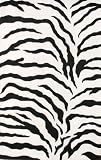 Zebra Print Area Rugs Animal Skin 6ft Round Black Ivory