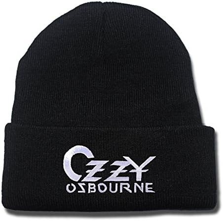 JIUWEI Ozzy Osbourne Logo Beanie Fashion Unisex Embroidery Beanies Skullies Knitted Hats Skull Caps