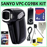 Sanyo Xacti VPC-CG9 9MP Flash Memory Camcorder (Black) and Deluxe Accessory Outfit