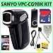 Sanyo Xacti VPC-CG9 9MP Flash Memory Camcorder (Black) + Deluxe Accessory Kit