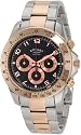 Rotary Timepieces Men's Quartz Watch with Black Dial Chronograph Display and Silver Stainless Steel Bracelet GB00010/04
