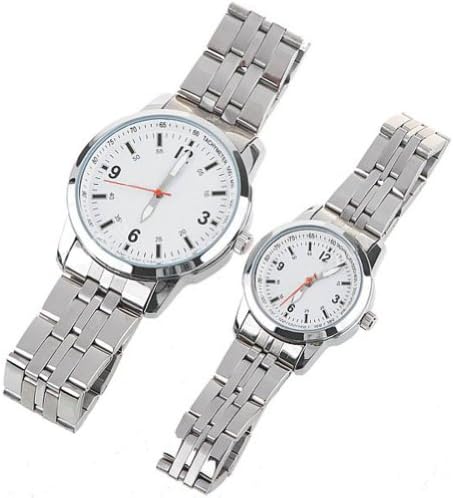 SINOBI Ori-0264 Pair of Stainless Steel Quartz Watch Wristwatch for Lovers Couple-White