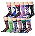 James Fiallo Mens 12 Pairs Patterned Dress Socks, Fits shoe 6-12 (sock size 10-13), M169-A-12