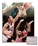 John Starks NBA New York Knicks Hand Signed 8x10 Photograph Dunking vs Bulls