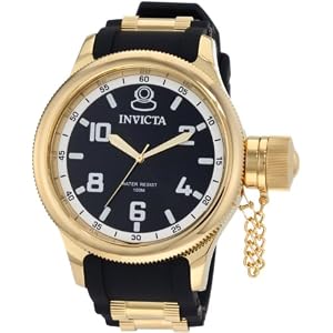 Invicta Men\’s 1436 Russian Diver Black Rubber Dial Watch