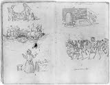 Drawings of annual guild days of Norwich,England,1705,Royal Free-School,people