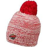 Reebok Minnesota Wild Ladies Red-White Big Pom Heathered Beanie