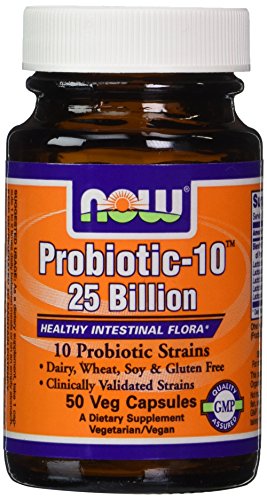 NOW Foods Probiotic-10 25 Billion, 50 Vcaps (Pack of 2) NOW Foods Probiotic-10 25 Billion, 50 Vcaps (Pack of 2)