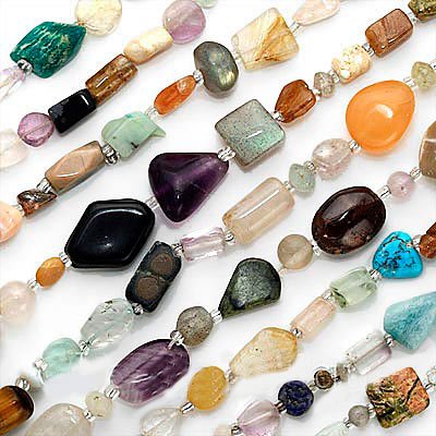 Gemstone Mix Lot Small Faceted Nuggets Beads 5-8mm/14 Inch Strand