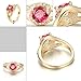 Yoursfs Gorgeous 18K Rose Gold Plated Shinning Crystal Ruby Cocktail Ring