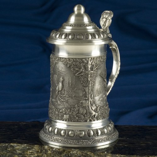 Pewter Stein - Hunting Scenery 8.5 inch