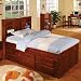 Merlot Twin Bookcase Captain's Bed Configuration: 3 Drawers + 1 Trundle Unit Merlot Twin Bookcase Captain's Bed Configuration: 3 Drawers + 1 Trundle Unit