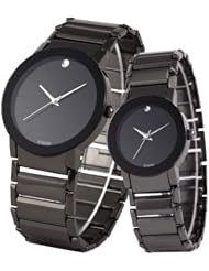 AMPM 2 Pcs Watches For Couple Lovers Mens Lady Women Black Quartz Wrist Watch MIXSNB001