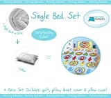 Matching Bedrooms Boys Single Yo Gabba Gabba Kids Bed Set Includes Quilt, Duvet Cover, Pillow, and Pillowcase.