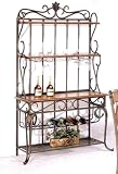 Review AtHomeMart  / Country Style Wrought Iron & Wood Baker's Rack w/Wine Storage