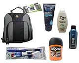 Men's Toiletry Travel Kit, Includes: Lewis N' Clark Toiletry Carry On Bag (BLACK), Dr. Fresh Toothb