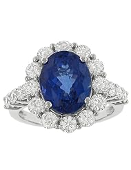 Halo Style Diamond and Tanzanite Ring