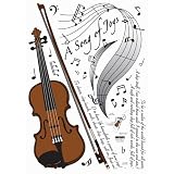 Reusable Decoration Wall Sticker Decal - Strumming Violin A Song of Joys
