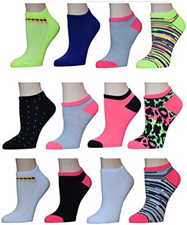 Women's 12 Pack Non-Terry No Show Athletic Sport Socks