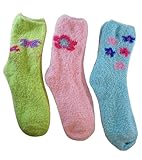 IMAGE OF Joy - Soft Plush Fuzzy Socks - 3 Pairs Set (girls size 9-11)