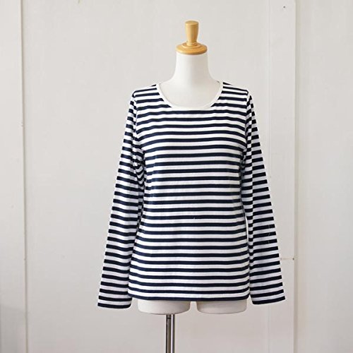 (イチ) ICHI ボーダー柄　クルーネック長袖プルオーバー