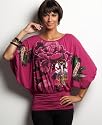 Ed Hardy Kimono Diamond Flower Top