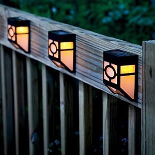 2 x Solar Fence Lights Wall Mount LED Garden Light Lamp Outdoor Lightings For Deck Post Stairs Steps Gutter Patio Pond Pool