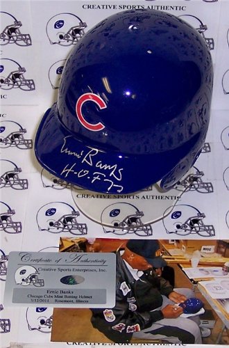 Ernie Banks Autographed/Hand Signed Chicago Cubs Mini Helmet