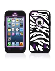 Wireless: iPhone 5 Case, MagicMobile? Hybrid Shockproof Impact Resistant Rugged Armor Defender with Biult-in Screen Protector / Color: Black - Purple / Pattern Design: Animal Zebra - MagicMobile