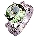 YAZILIND Women's Ring with Round Cut Big Stone Clear Green Cubic Zirconia CZ Silver Plated