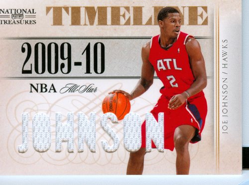 2010 Playoff National Treasures Authentic Joe Johnson 7 Patch Game Worn Jersey Card