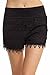 ToBeInStyle Women's Crotchet Lace Shorts - Black - 1XL