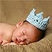 Kalevel Cute Newborn Infant Baby Girl Boy Crochet Baby Hats Knit Crown Hat Photograph Props (Sky Blue)