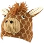 100% Wool Nepal Winter Giraffe with Fringe Animal Fleece Lined Beanie Ski Cap Hat