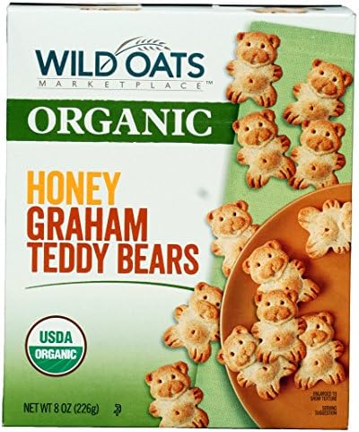 Wild Oats Marketplace, Organic, Honey Graham Teddy Bears, 8 Oz Box (Pack of 3)