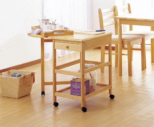 KOEKI 木製テーブル付きワゴン ナチュラル KW-415(NA)