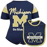 Michigan Wolverines Infant Navy Blue Starter Jersey Creeper & Bib Set