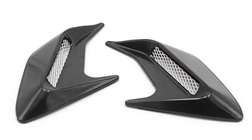 【クリックで詳細表示】今日から 愛車 も スポーツカー 貼るだけ 簡単 ダミー ダクト 左右セット Type3 ブラック： 車＆バイク