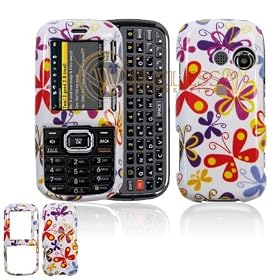LG Rumor2 LX265 Cell Phone Daisy Butterfly Design Protective Case Faceplate Cover