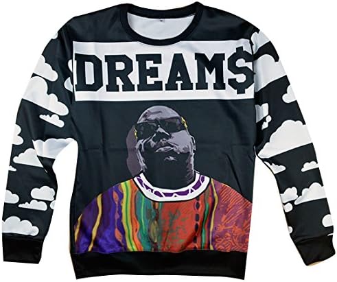 Unisex Black Sweater Dream Notorious Biggie Smalls Sweatshirt T Shirt (M)