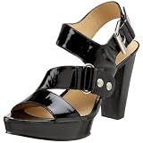 Nine West Women's Adonya Platform Sandal,Black Patent,11 M US
