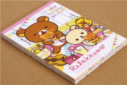 Imagen 2 de Bloc de notas del oso Rilakkuma de picnic con hamburguesas